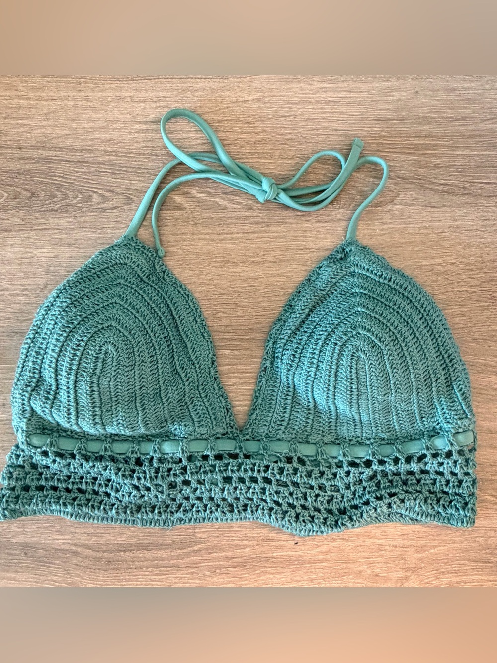 Xhilaration Teal Crochet Bikini Top - Women Tops